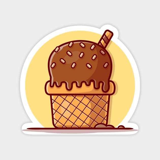 Ice Cream Scoop Cartoon Vector Icon Illustration Magnet by Catalyst Labs