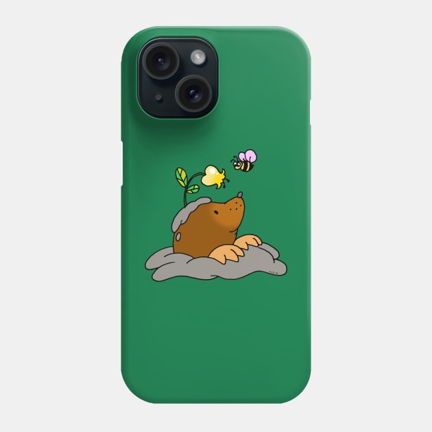 cute mole and honey bee Phone Case by cartoonygifts