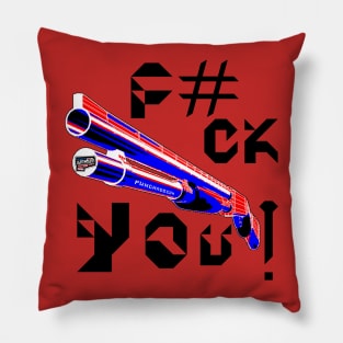 F#CK YOU, v. Black Text Pillow