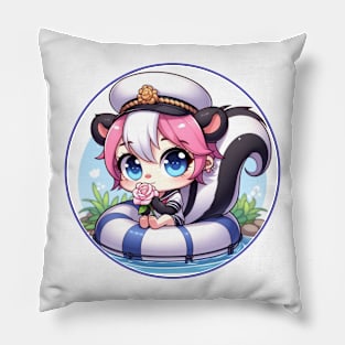 Cute Skunk Sailor Girl Pillow