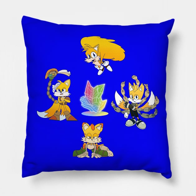 Rainbow Crystal Fox Pillow by BloodFuryArt