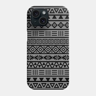 Aztec Influence Pattern Black on Gray Phone Case