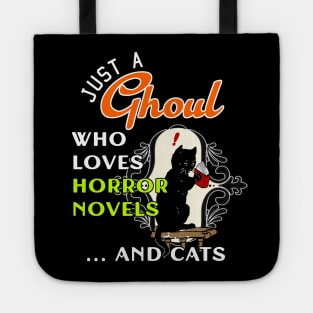 Just a Girl Who Likes Books and Cats Funny Halloween Horror Tote