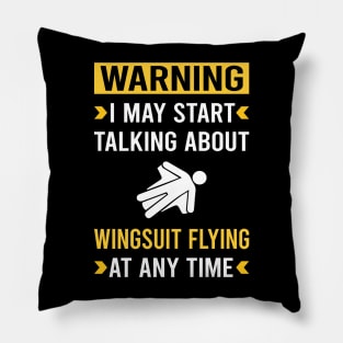 Warning Wingsuit Flying Wingsuiting Pillow