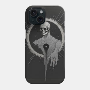 Monotone Illustration of Skull Phone Case