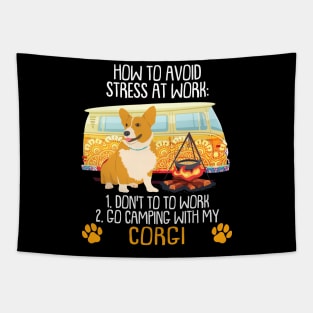 Camping With Corgi To Avoid Stress Tapestry