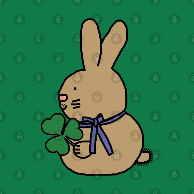 Saint Patricks Day Bunny Rabbit with Shamrock by ellenhenryart