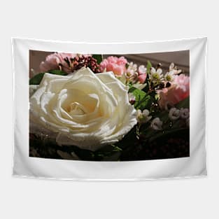 White Rose Bouquet Tapestry