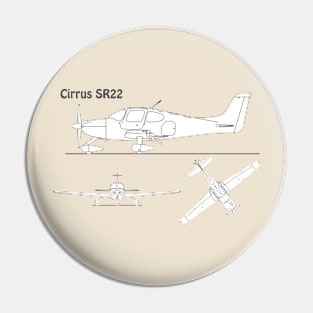 Cirrus SR22 - Airplane Blueprint - SBpng Pin