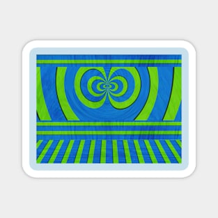 Blue and green lined pattern Magnet