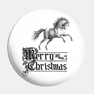 Merry Christmas with Galloping Horse Pin