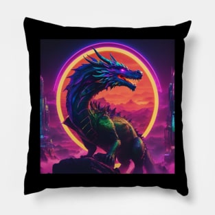 Dragon,Neon lighted dragon sign, Pillow