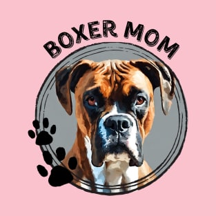 Boxer Dog Mom Dog Breed Portrait T-Shirt