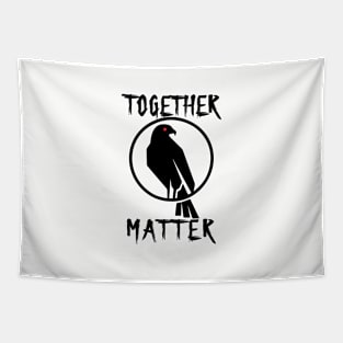 Together Matter Black Crow with Red Eye Tapestry