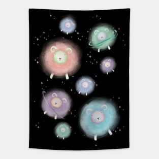 Children's Illustration Sheep in Galaxy Space - Colour Variant 1 Tapestry