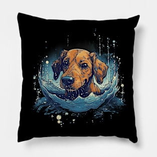 Swimming dog Pillow