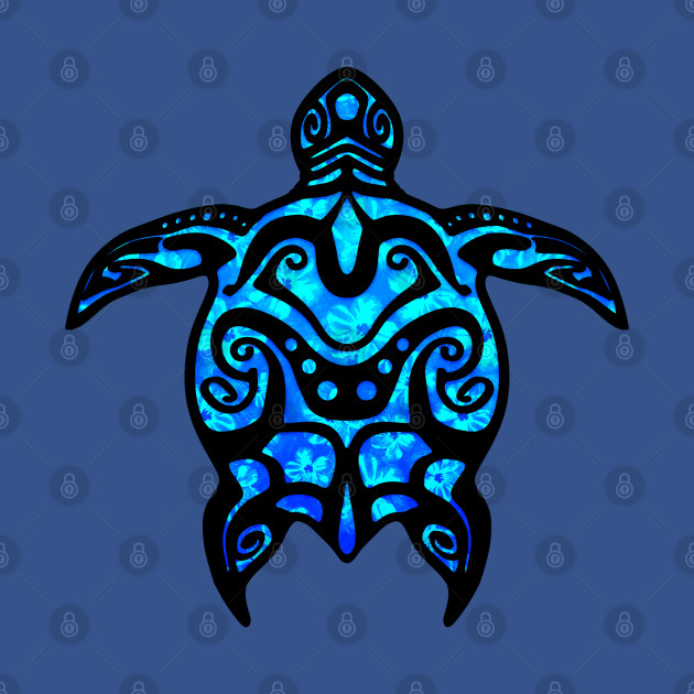 Cool Blue Tribal Turtle - Turtle - Phone Case