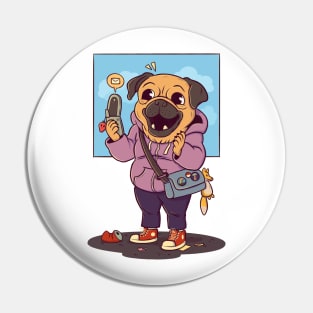 Pug in the 90s Pin