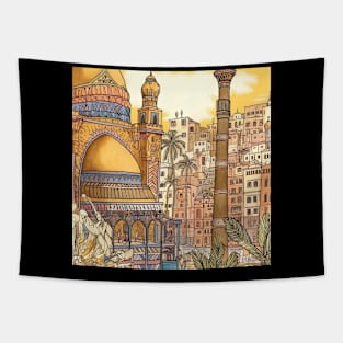 Cairo city drawing Tapestry