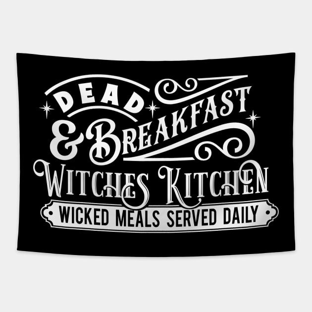 Dead & Breakfast Witches Kitchen Wicked Meals Served Daily Tapestry by The Little Store Of Magic