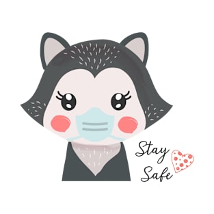 Raccoon, Stay Safe T-Shirt