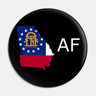 Georgia Flag State Outline AF (white) Pin
