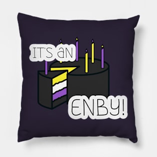 Nonbinary Gender Reveal Cake Pillow