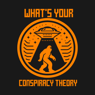 What's your conspiracy theory in orange T-Shirt