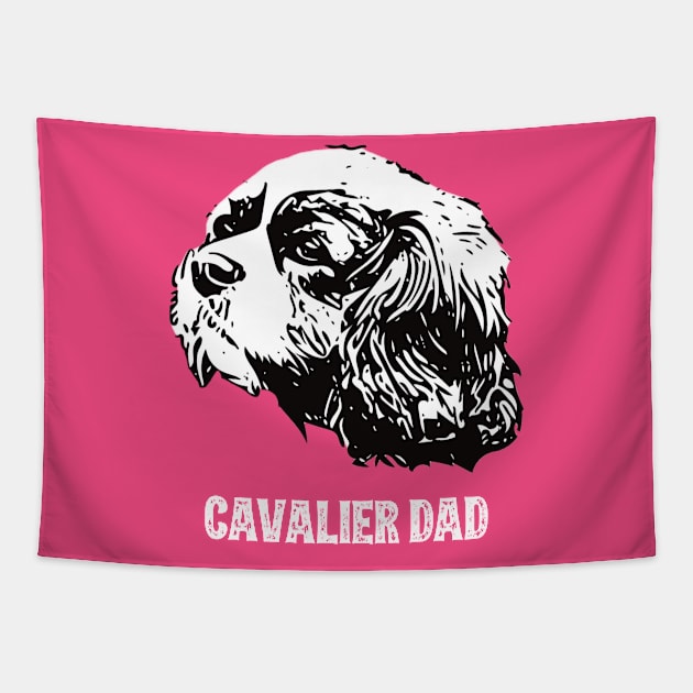 Cavalier King Charles Spaniel Dad Tapestry by DoggyStyles