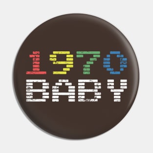 Retro Vintage Distressed 49th Birthday Gift 1970 Baby Pin