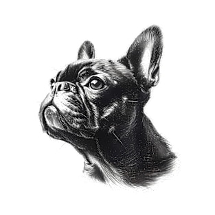 french bulldog pencil drawing [Black line], act 1 T-Shirt