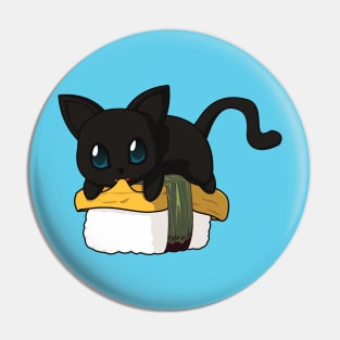 Black Cat Tamago Sushi Pin