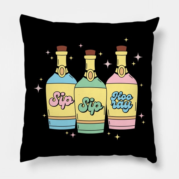 Sip sip Hooray Pillow by MZeeDesigns