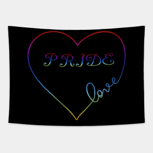 Pride Rainbow Love Heart LGBT Design Tapestry