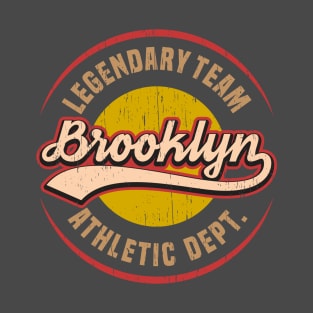 Brooklyn lifestyle vintage retro new york distressed badge T-Shirt