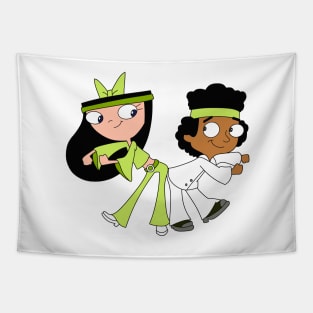 Isabella and Baljeet Disco Miniature Golfing Tapestry