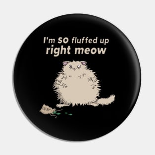 Catnip Cat So Fluffed Up Right Meow Funny Cute Fluffy Pin