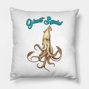 Giant Squid Anatomy Illustration Pillow