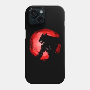 Werewolf Shadow In Front Of The Red Moon Halloween Phone Case