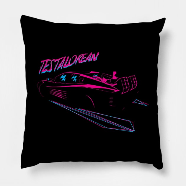 Testalorean Pillow by synaptyx