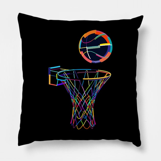 Basketball - Basketball Colorful Pillow by Kudostees