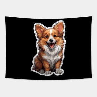 Adorable Corgi - A Delightfully Cute Canine Companion Tapestry