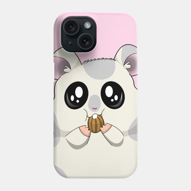 Cute Cartoon Hamster Eating Phone Case by mareescatharsis