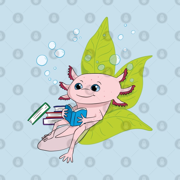 Axolotl Reading by Character Alley