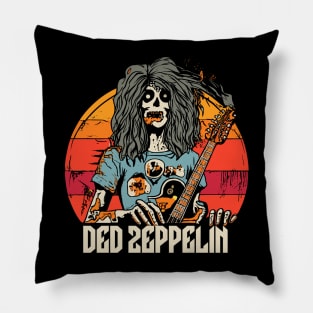 Zombie Classic Rocker Retro Vintage Sunset - Undead Music Vibes Pillow