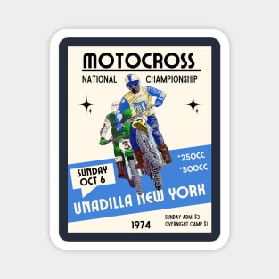 Vintage Motorcycle Motocross New York 1974 Magnet