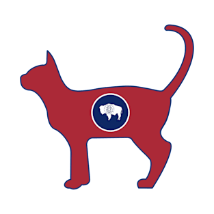 State of Wyoming Flag for Cat Lovers T-Shirt