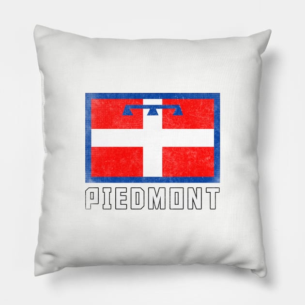 Piemonte / Piedmont Italia Flag Vintage Look Design Pillow by DankFutura