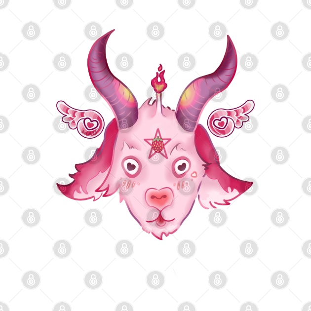 Cute Strawberry Baphomet by Doodling