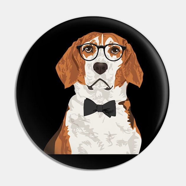 Hipster Beagle Dog for Beagle Dog Parents Pin by riin92